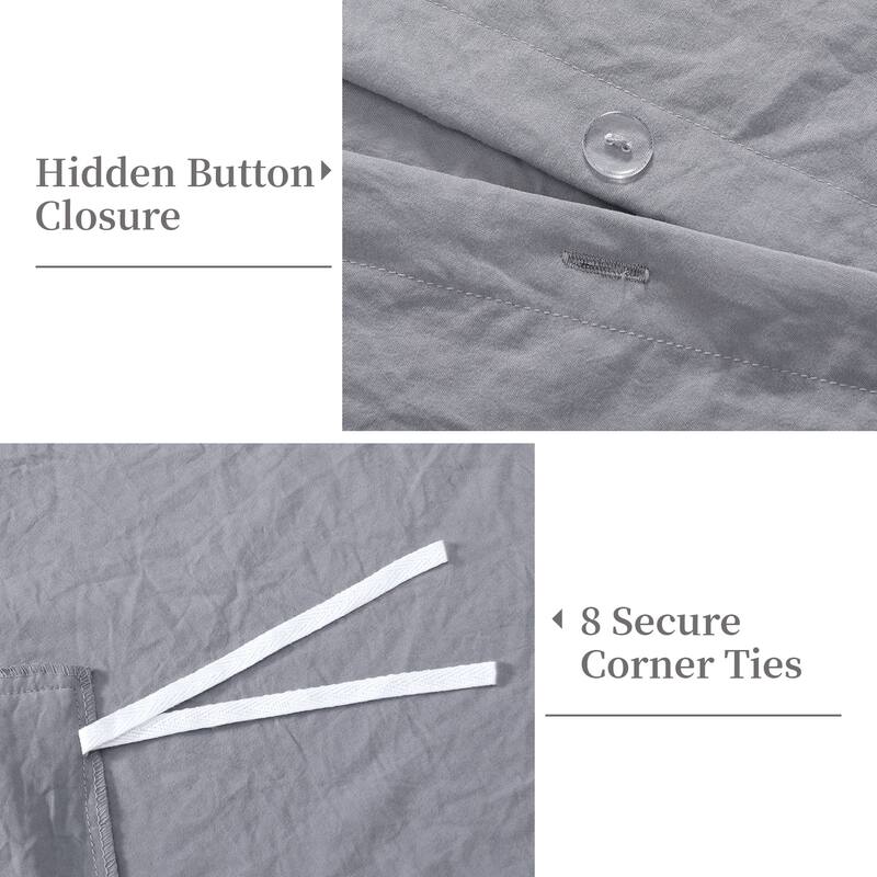 Soft Washed Microfiber Ruffle Duvet Cover Set