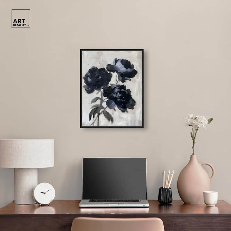 Peonies in Shadow Canvas by Art Remedy