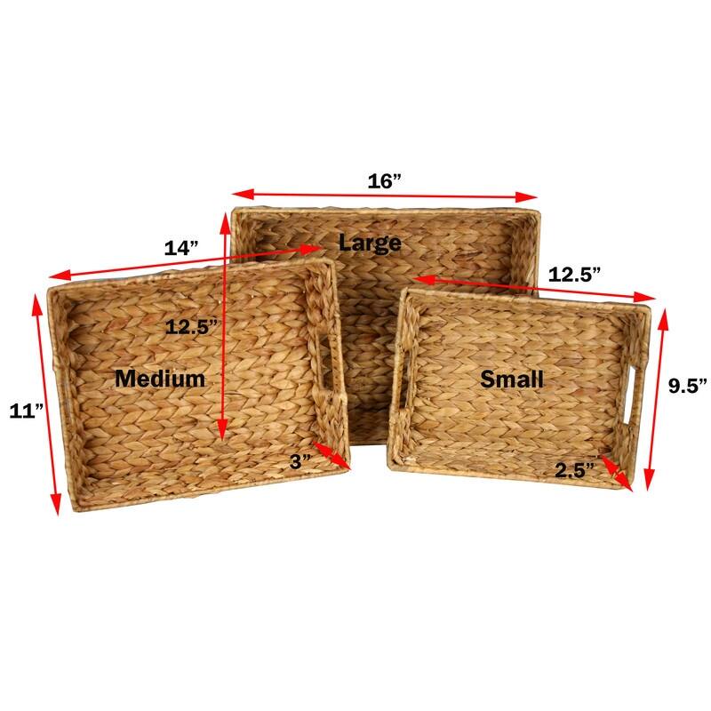 Water Hyacinth Serving Trays Set of Three