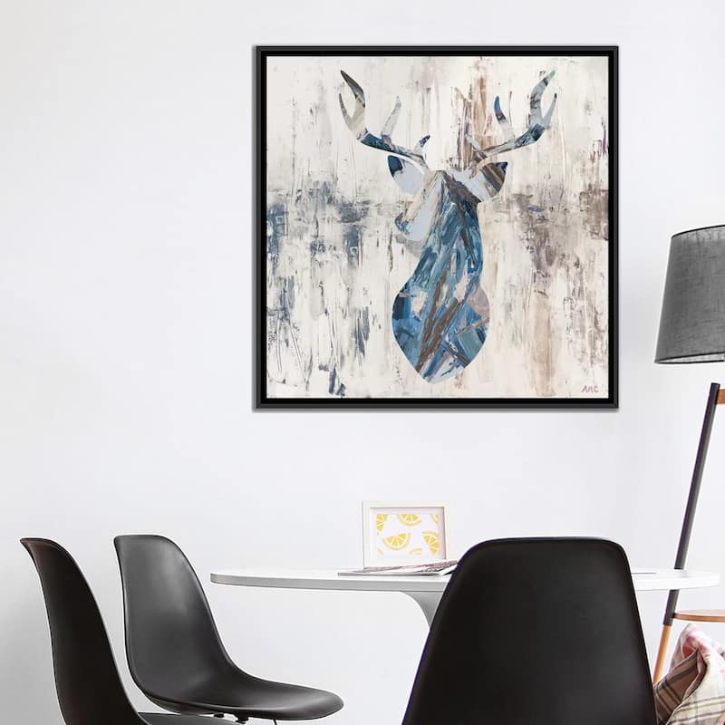 iCanvas "Blue Rhizome Deer Bust" by Ann Marie Coolick Framed Canvas Print