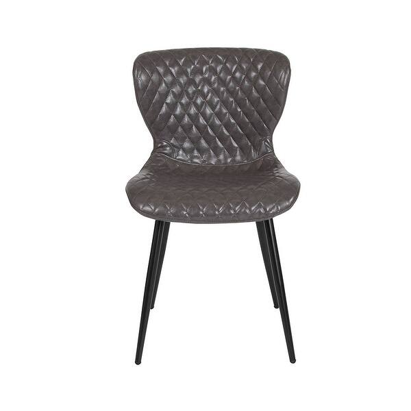 Offex Contemporary Upholstered Chair In Gray Vinyl Upholstery 17 5 W X 18 D X 30 75 H Overstock 25604258