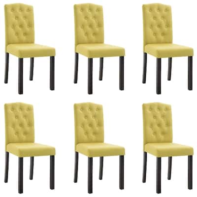 vidaXL Dining Chairs 6 pcs Green Fabric