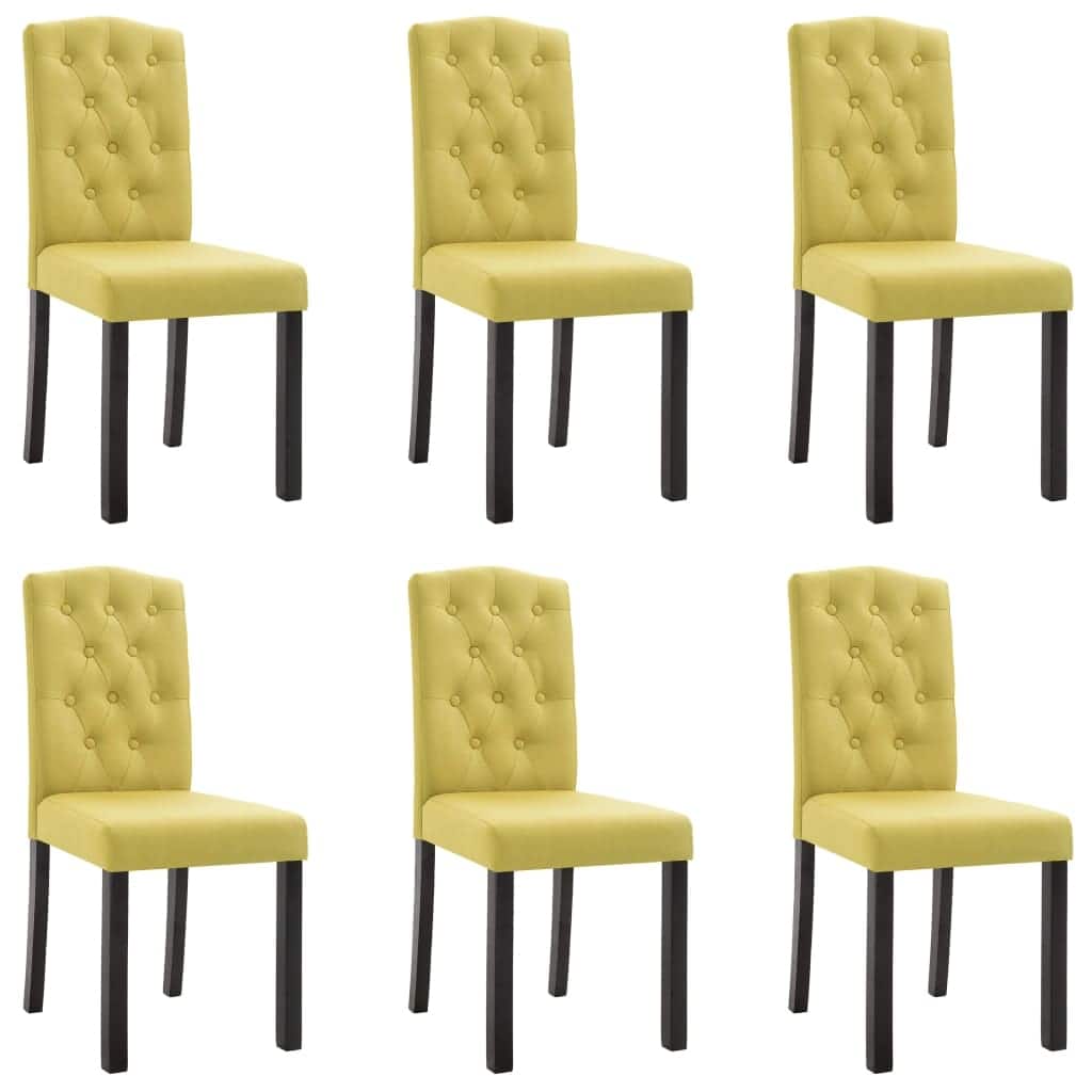vidaXL Dining Chairs 6 pcs Green Fabric