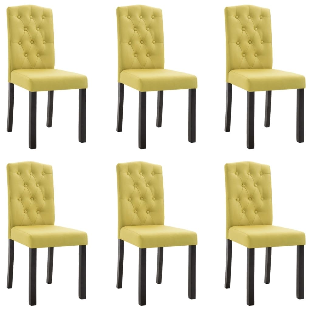 vidaXL Dining Chairs 6 pcs Green Fabric