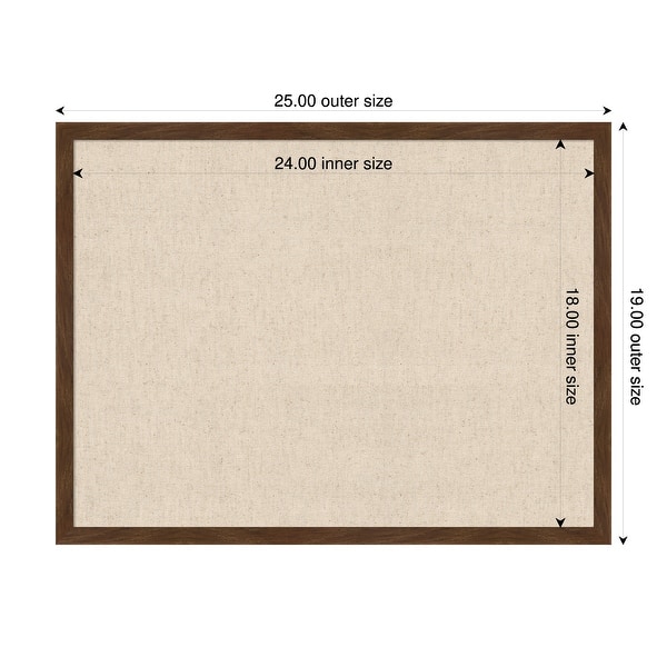 dimension image slide 36 of 91, Amanti Art Framed Fabric Pinboard Natural Linen Printed Bulletin Board