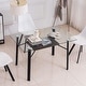 preview thumbnail 2 of 7, Mcombo Glass Dining Table Modern Rectangular Kitchen Table Black