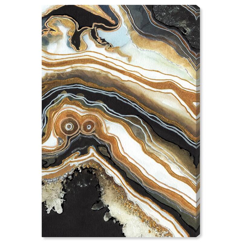 Art Remedy Black And Gold Ii Gallery Wrapped Mineral, Agate & Geode 1 Piece Canvas Wall Art - 20 x 30