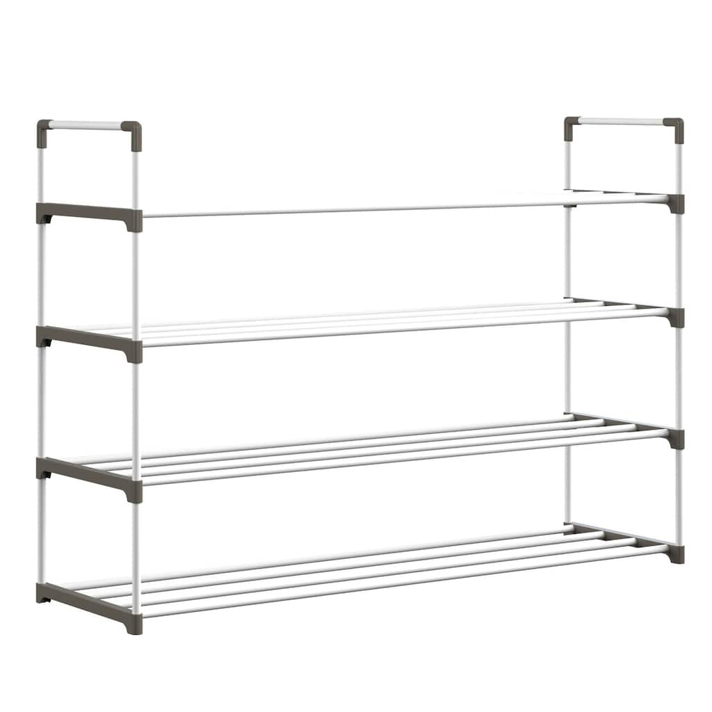 Shoe Rack - Shoe Organizer for Closet, Bathroom, Entryway by Home-Complete (White)