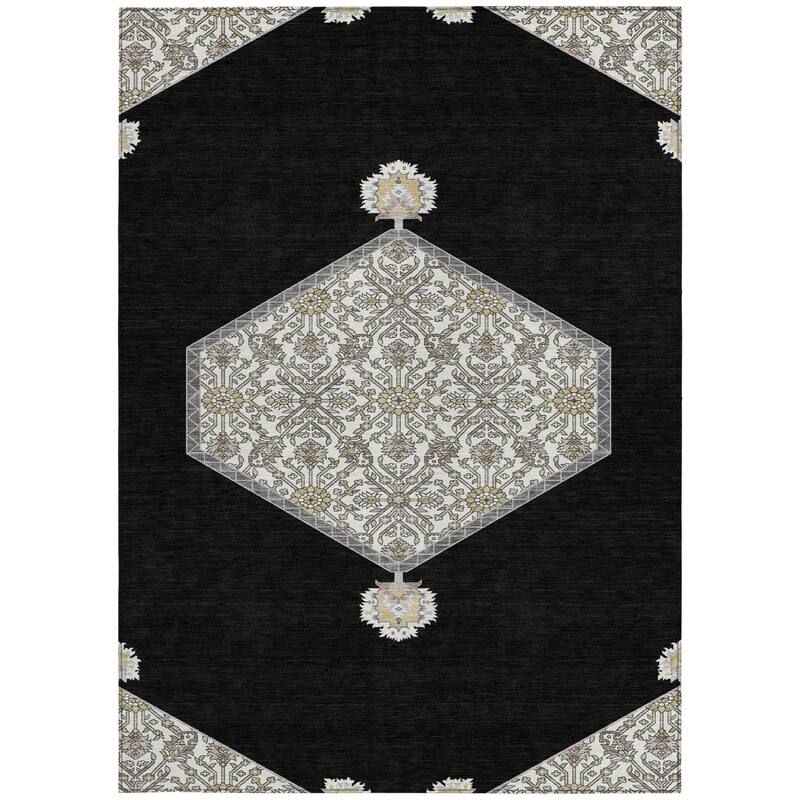 HomeRoots Oriental Traditional Rectangle Outdoor Rug