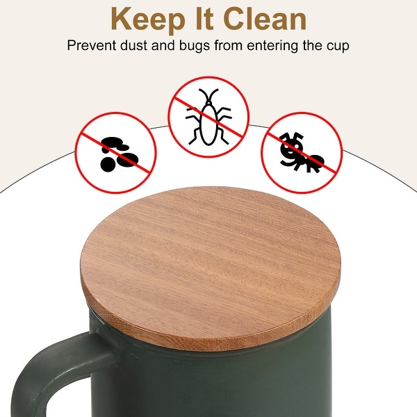 Wooden Cup Lids Bamboo Coffee Mug Lids Sealed Lid for Drinks - Bed