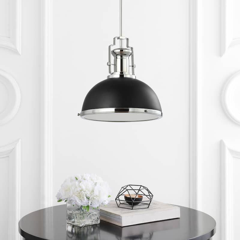 Deere Adjustable Iron/Glass Vintage LED Dome Pendant, by JONATHAN Y