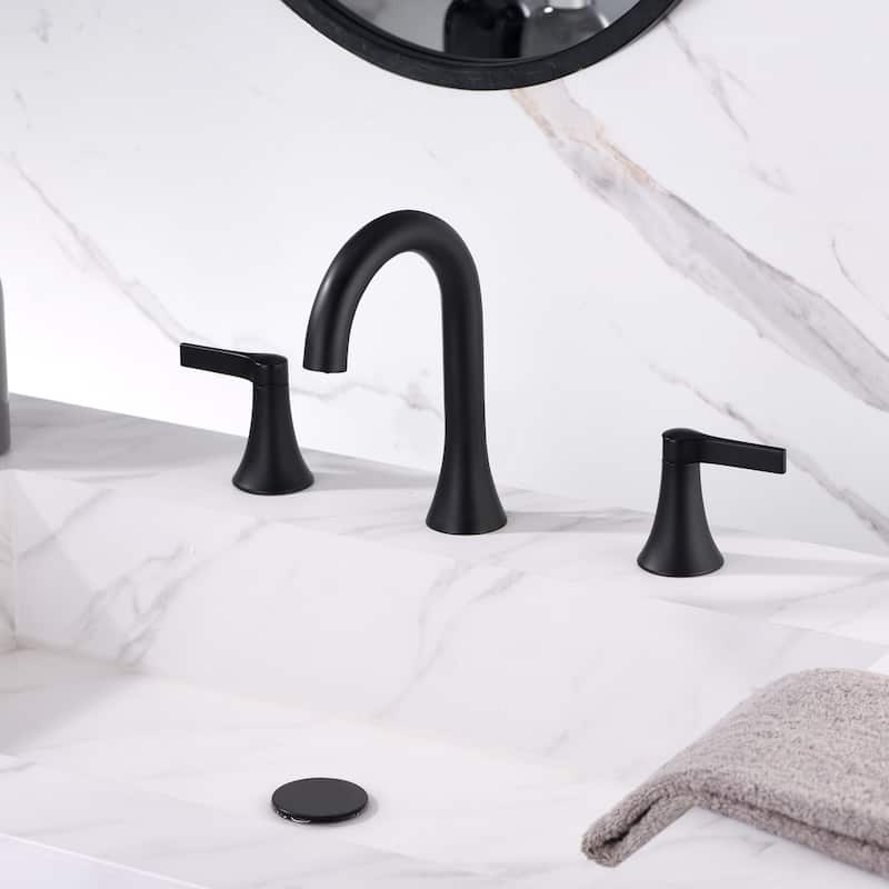 Luxier Reesley 8 in. Widespread 2-Handle Bathroom Faucet with Drain