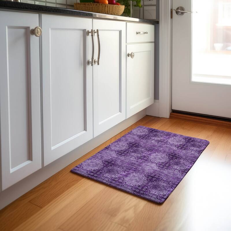 Premium Washable Super Soft Boho Modern Mayfield Rug - Eggplant - 1' 8" x 2' 6" - Rectangle