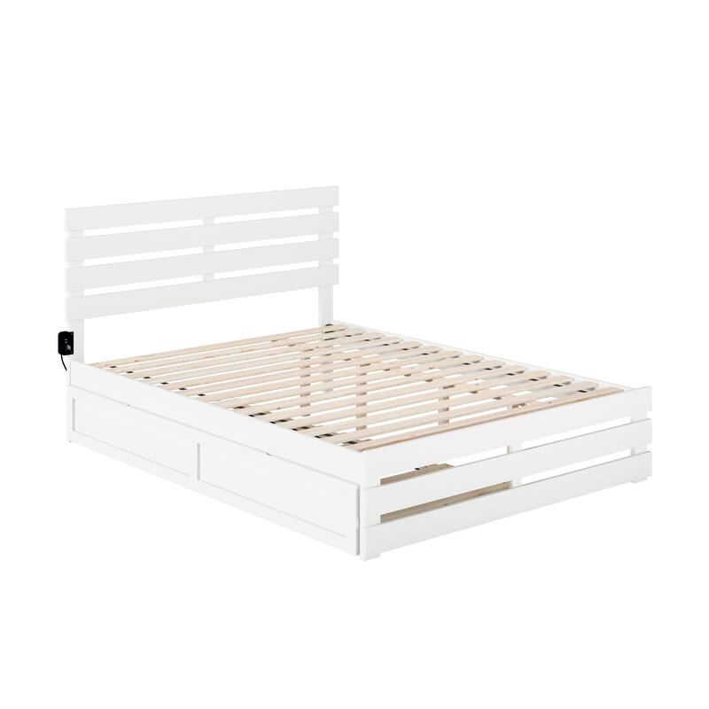 Oxford Bed with Footboard and USB Turbo Charger with Twin XL Trundle