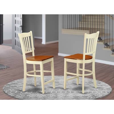 Set of 2 Counter Height Wooden Bar Stools with Backrests, Stylish Kitchen Dining Room Chairs for Modern Homes