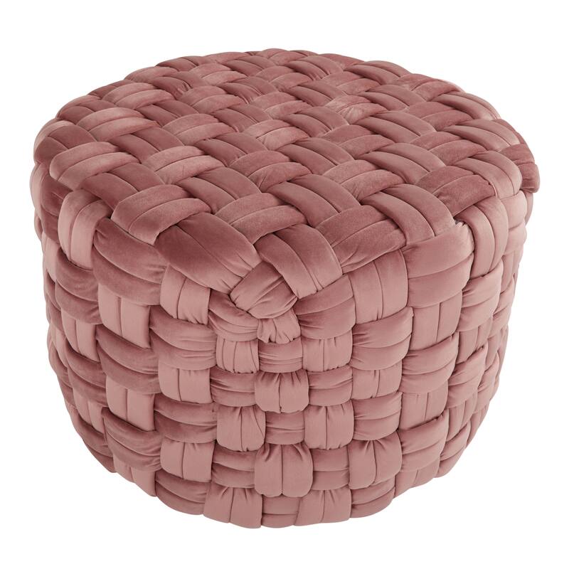 Square Braided 16" Ottoman Comfortable choice, multiple functions, classic design, and cozy corners in Velvet by LumiSource