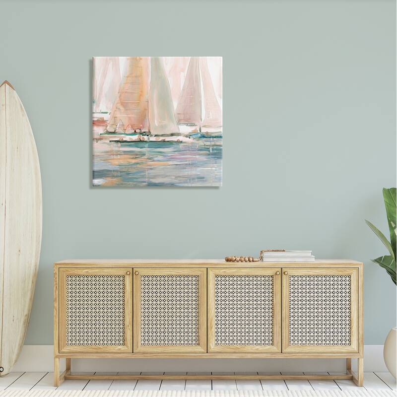 Stupell Warm Sunlit Sailboats Reflection Ocean Water Surface Canvas Wall Art, Design by Carol Robinson