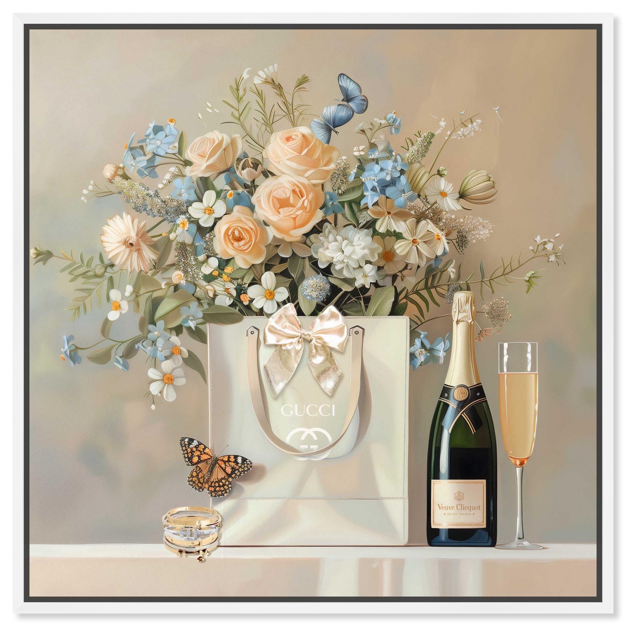 Jewelry Bow Shopping Fashion Art Framed Canvas Print by Art Remedy