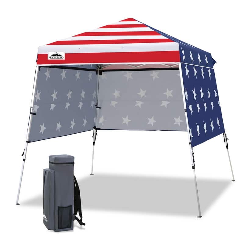 EAGLE PEAK Day Tripper 8x8 Aluminum Super-Lightweight Slant Leg Pop Up Canopy with 3 Removable Walls, Blue