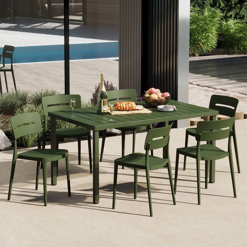 Frond and Form 6-Person Outdoor Rectangular Dining Set