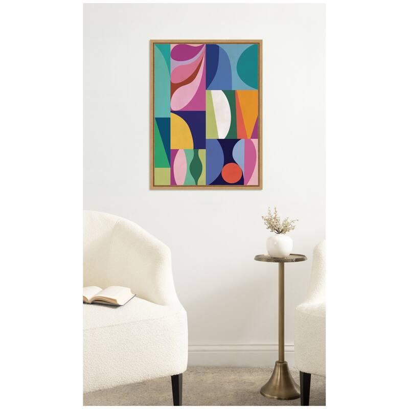 Kate and Laurel Abstract 02 by Rachel Lee Framed Canvas Wall Art Print