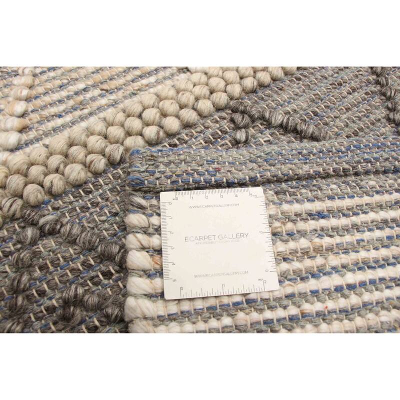 ECARPETGALLERY Braid weave Sienna Brown Wool Rug - 6'2 x 9'1