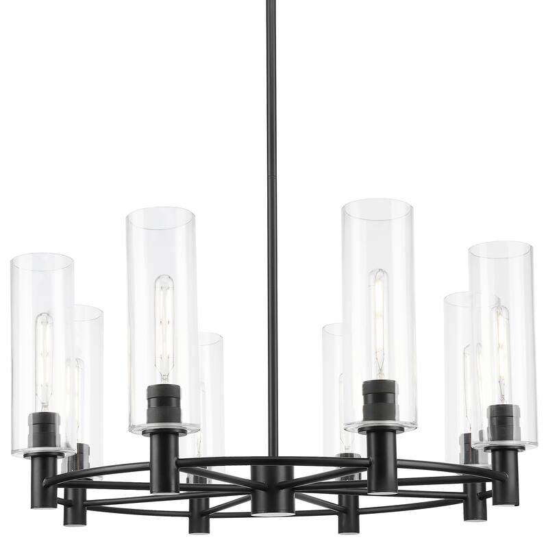 Innovations Lighting 434-8CR-G434-12CL Crown Point 8 Light 32" Wide - Matte Black