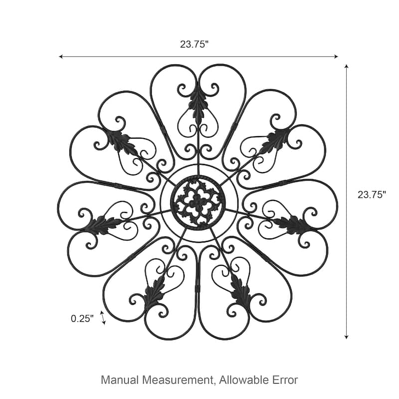 Glitzhome 23.75"D Traditional Iron Scroll Wall Décor