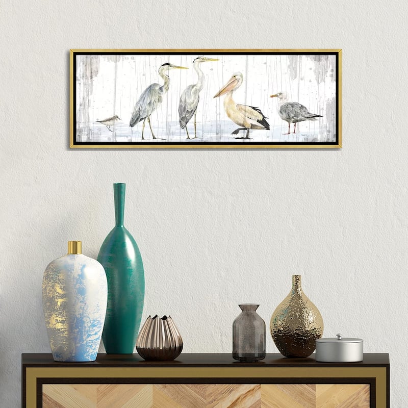 iCanvas "Birds of the Coast Rustic Panel" by Tara Reed Framed Canvas Print