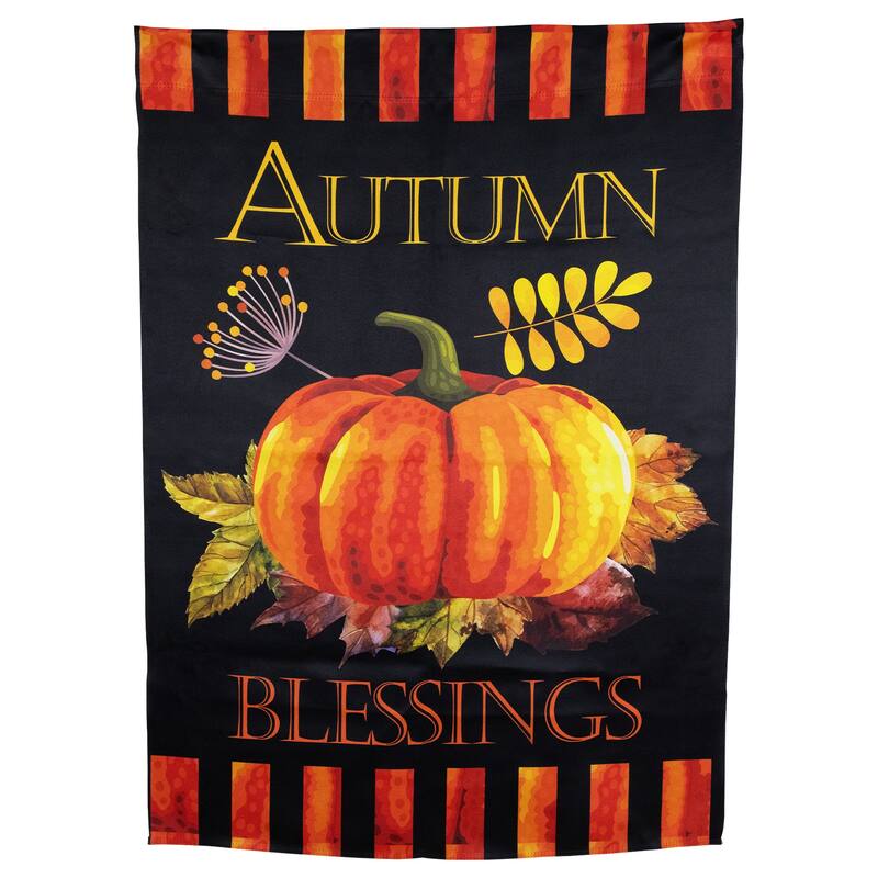 Autumn Blessings and Pumpkin Fall Harvest Outdoor House Flag - 40" x 28" - 40" x 28"
