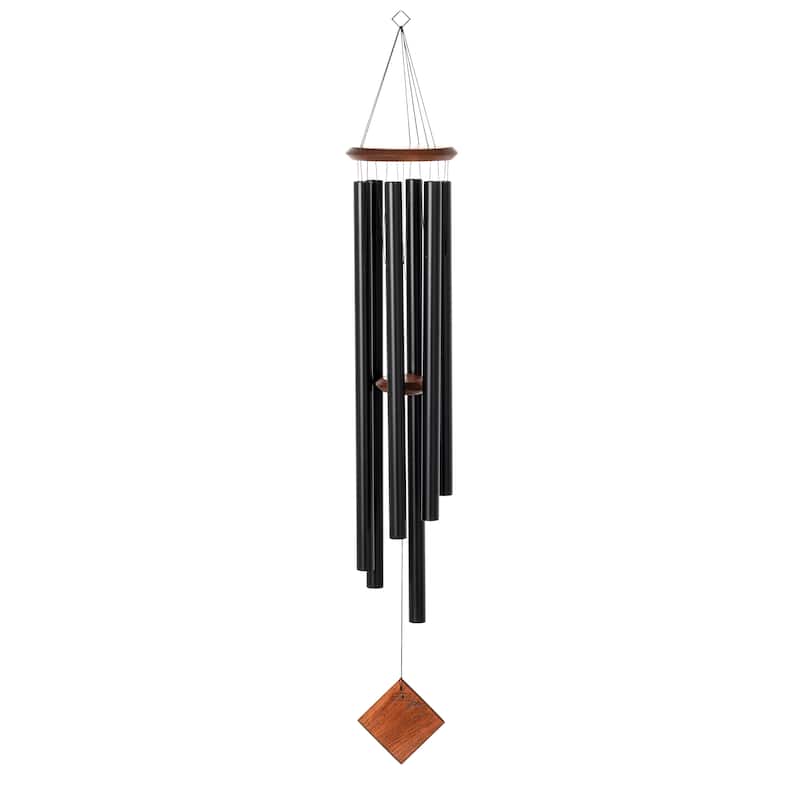 54 in. Woodstock Chimes of Neptune Wind Chime - Black/Teak