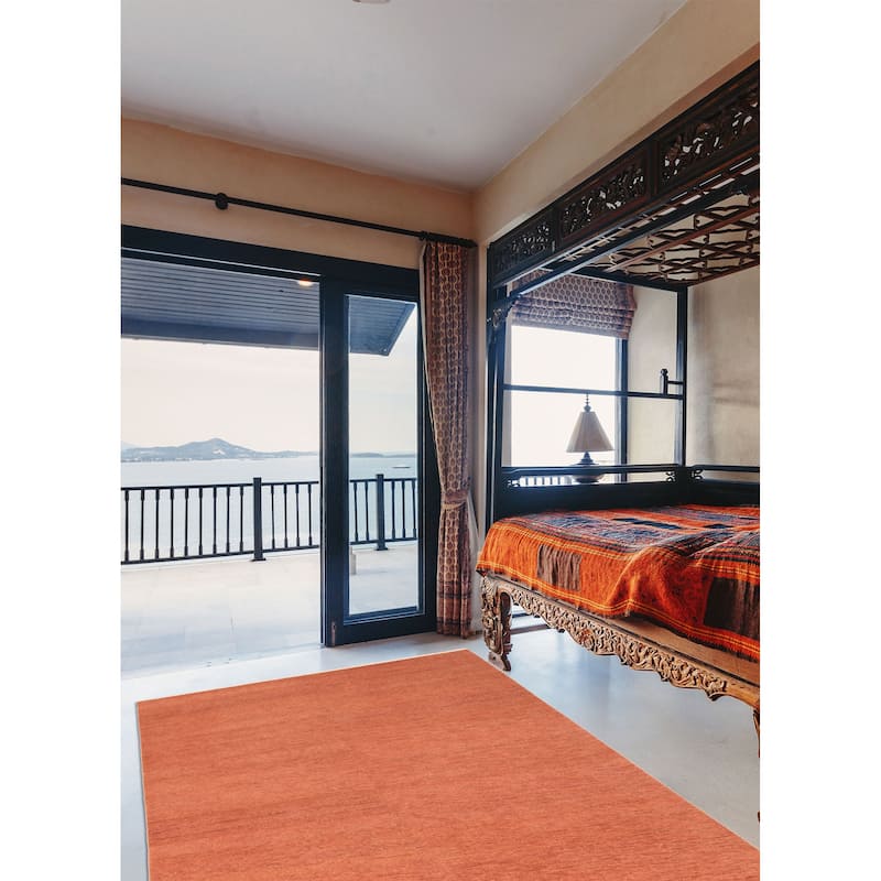 ECARPETGALLERY Hand-knotted Pak Finest Gabbeh Copper Wool Rug - 7'8 x 9'11