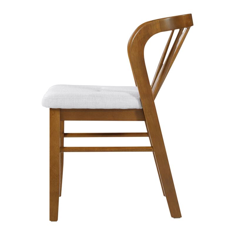 Christopher Knight Home - Alden Mid-Century Modern Wood Dining Chairs with Upholstered Seat & Windsor-Style Backrest, Set of 2