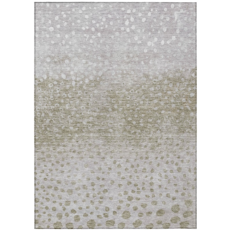 Machine Washable Indoor/ Outdoor Abstract Modern Chantille Rug