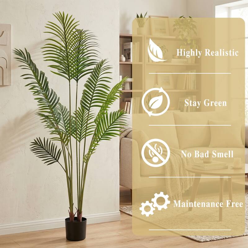 Artificial Plant Fake Tropical Palm Tree Potted