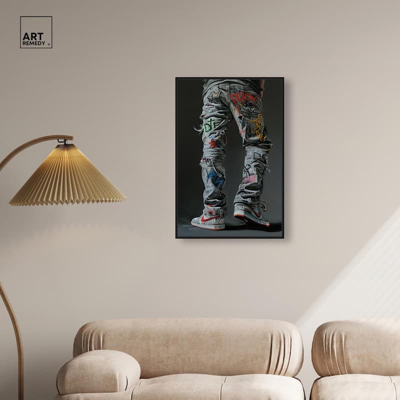 Graffiti Jeans and Sneakers Canvas by Art Remedy
