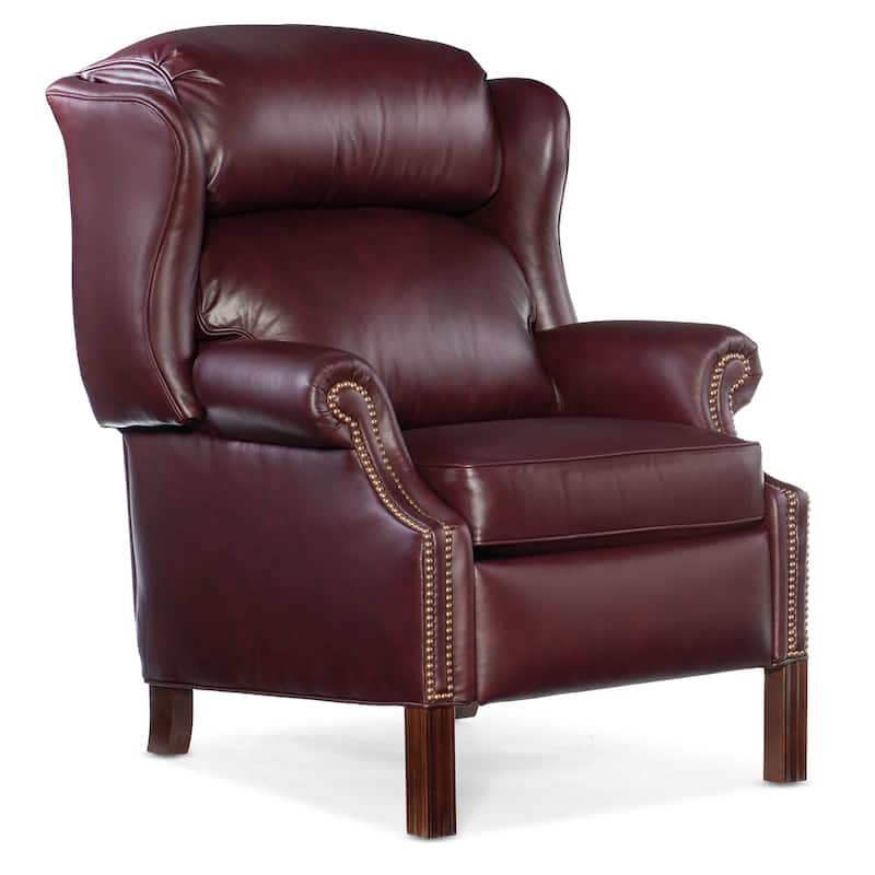 Chippendale Reclining Wing Chair - Burgundy