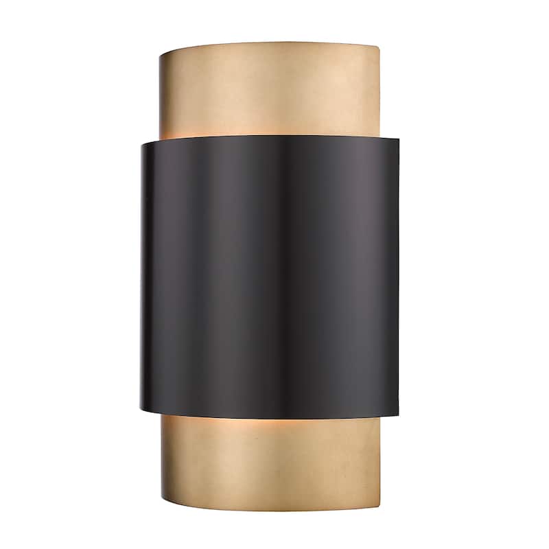 Harlech 2 Light Wall Sconce - Bronze + Rubbed Brass