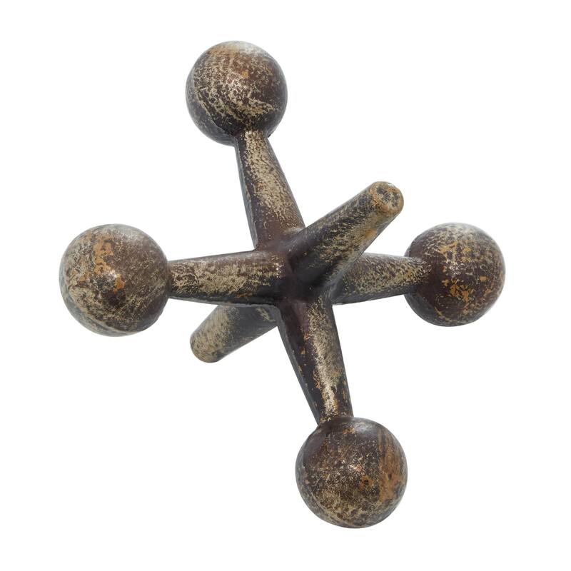 Metal Jack Sculpture - Set of 3 - CosmoLiving by Cosmopolitan - Bronze or Silver or Gray