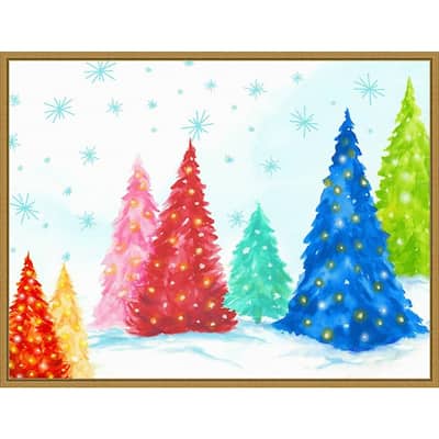 Magic Christmas Trees I by PI Studio Framed Canvas Art