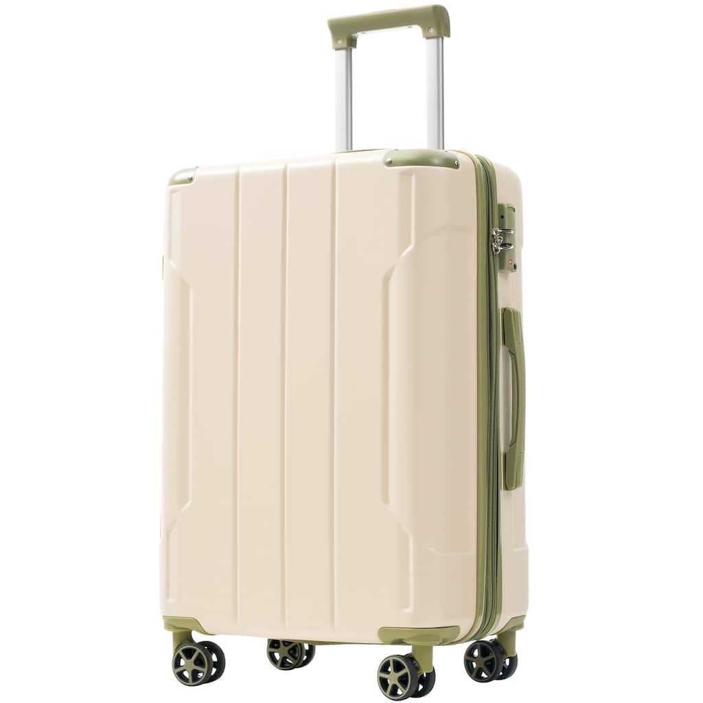 Hardshell Luggage, Lightweight Durable ABS Suitcases with Double Wheels, Expandable 24 Inch Checked Travel Luggage