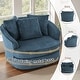 preview thumbnail 9 of 54, Oversized 43" W Plush Corduroy Recessed Arm Swivel Barrel Chair
