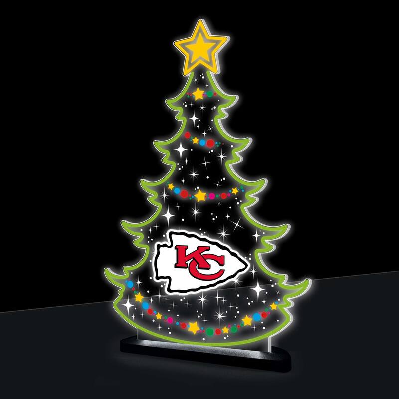 10" LED Tabletop Christmas Tree Desklite Sign, Kansas City Chiefs