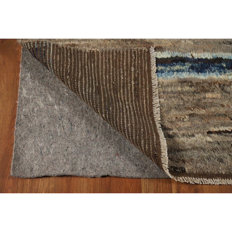 Geometric Moroccan Rug Hand-Knotted Bedroom Wool Carpet - 5'3" x 6'5"
