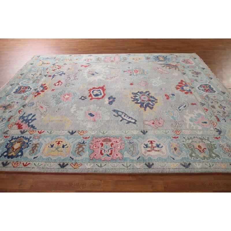 Grey Oushak Oriental Area Rug Handmade Bedroom Wool Carpet - 8'0"x 10'0"