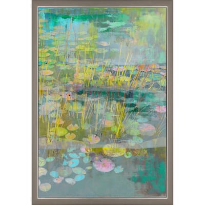 Reeds and Lilies II Framed Art Giclee - No Glass - Blue