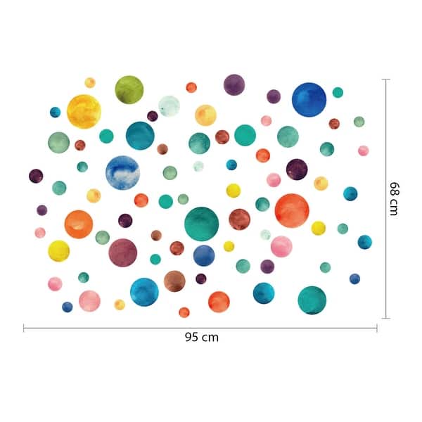 dimension image slide 3 of 5, Walplus Polka Dots Wall Sticker Big Wall Home Decoration Nursery Decor