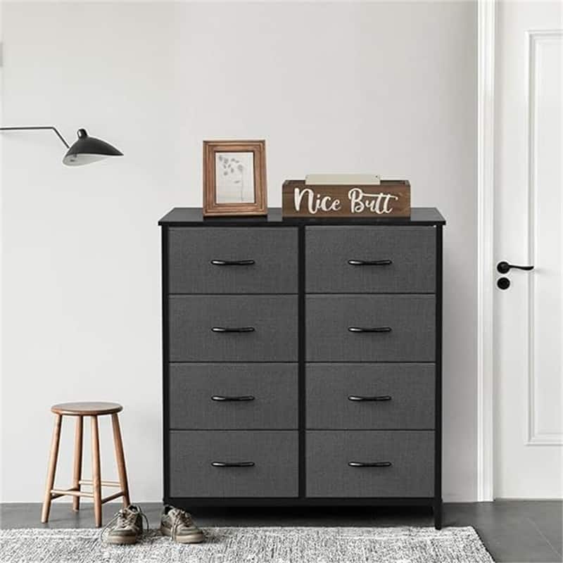 Storage Dresser Furniture Unit - Dark Grey 4-8