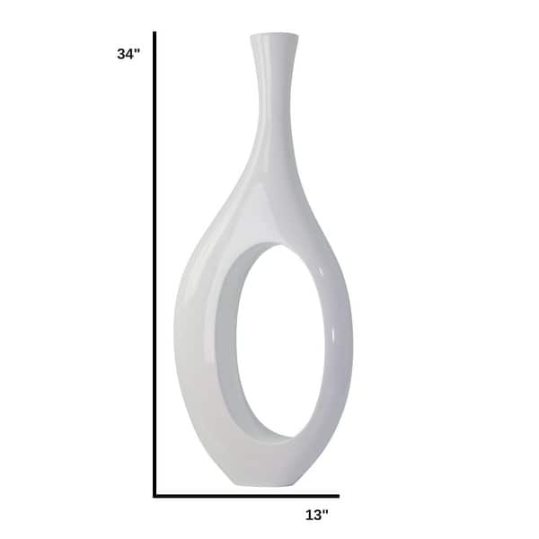 dimension image slide 2 of 3, Trombone Modern Handmade Resin Vase