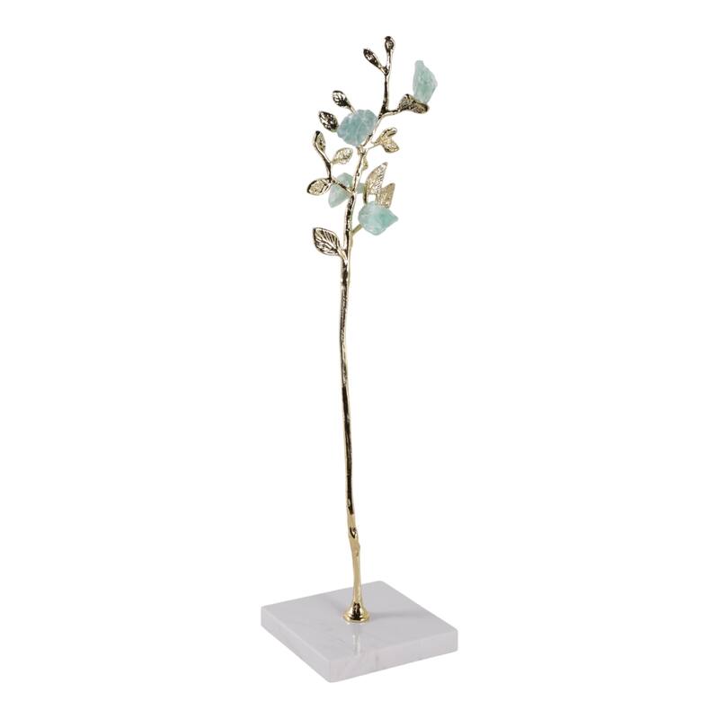 Metal Tree Sculpture on Marble Base Charming Living Room, Office, Home Decor